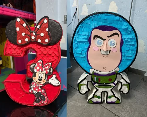 Piñatas Minnie Mouse y Buzz Lightyear